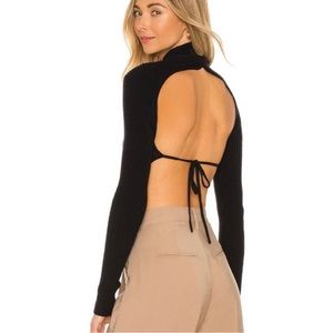 Open back turtle neck black side XS